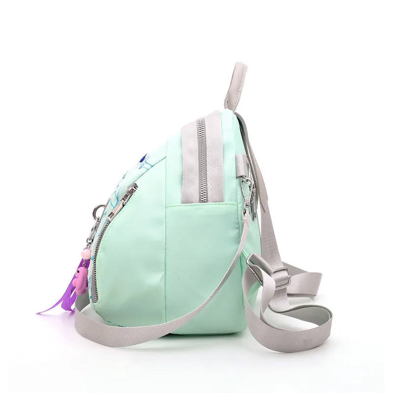 Мини рюкзак с цветочной вышивкой водонепроницаемый дорожный нейлоновый