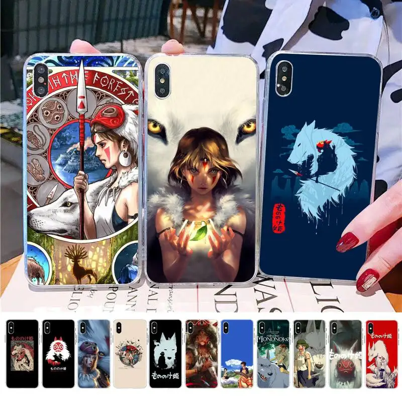

Yinuoda Japanese Anime Princess Mononoke Phone Case for iPhone 11 12 13 mini pro XS MAX 8 7 6 6S Plus X 5S SE 2020 XR case