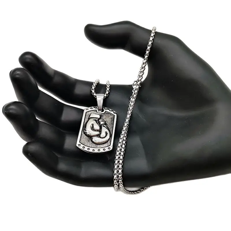 Ожерелье с кулоном в стиле панк из нержавеющей стали 316L хип хоп боксерская