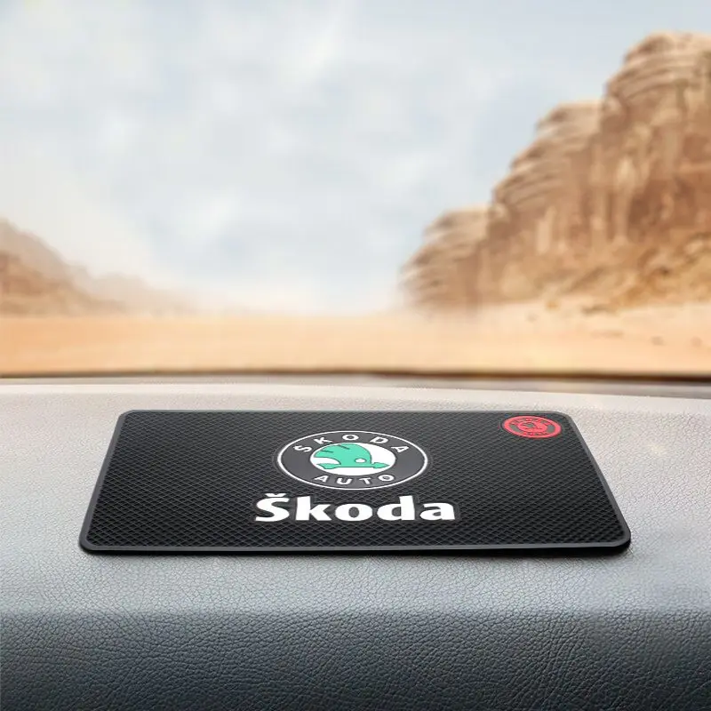 

1/2pcs Auto Anti Slip Mat Phone Holder Waterproof Non-Slip Pads For Skoda Octavia Kodiaq Fabia Rapid Superb A5 A7 2 Kamiq Karoq