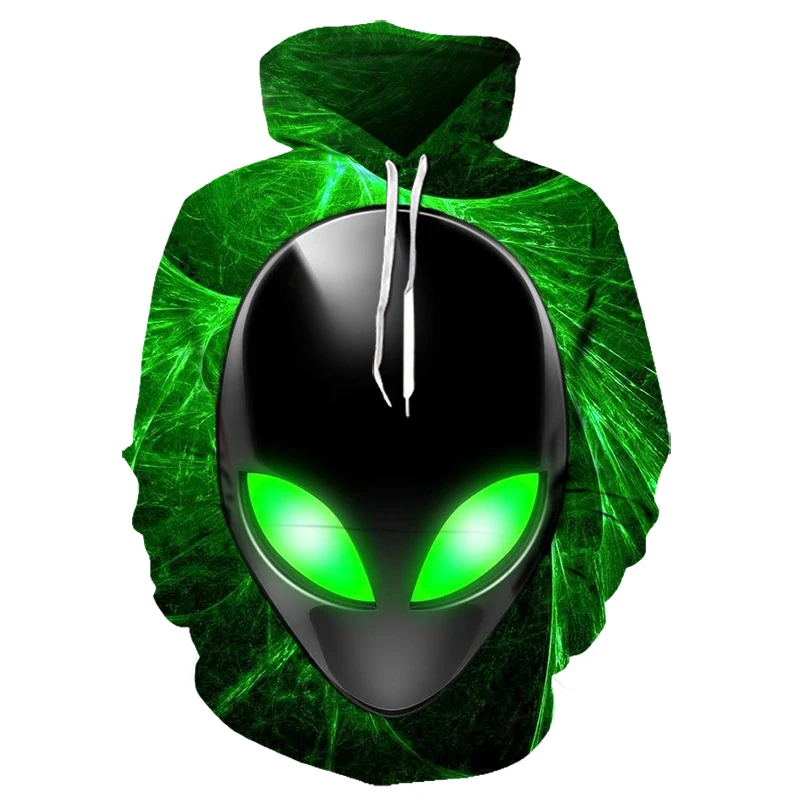 

New style men's and women's hoodies alien UFO 3D sweatshirts fashion long sleeves cool 3D printed hooded pullovers