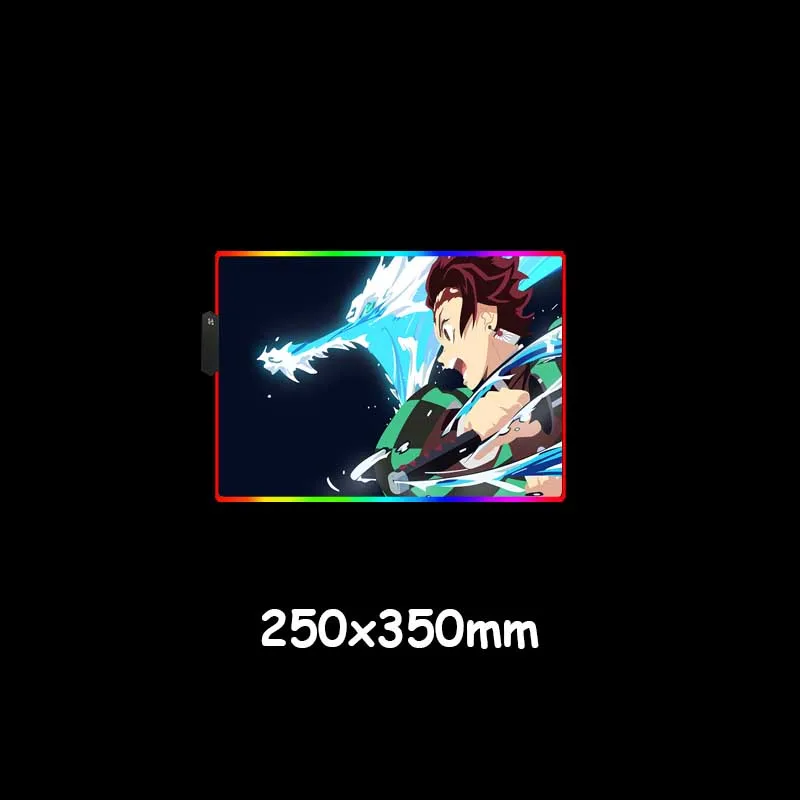

XGZ Large RGB Mouse Pad Lock Edge Anime Water Dragon Custom Office Computer Desk Mat Natural Rubber Non-slip 900x400 / 800x300