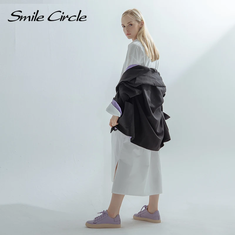 Smile Circle/роскошные женские кроссовки из овечьей кожи Повседневная женская обувь