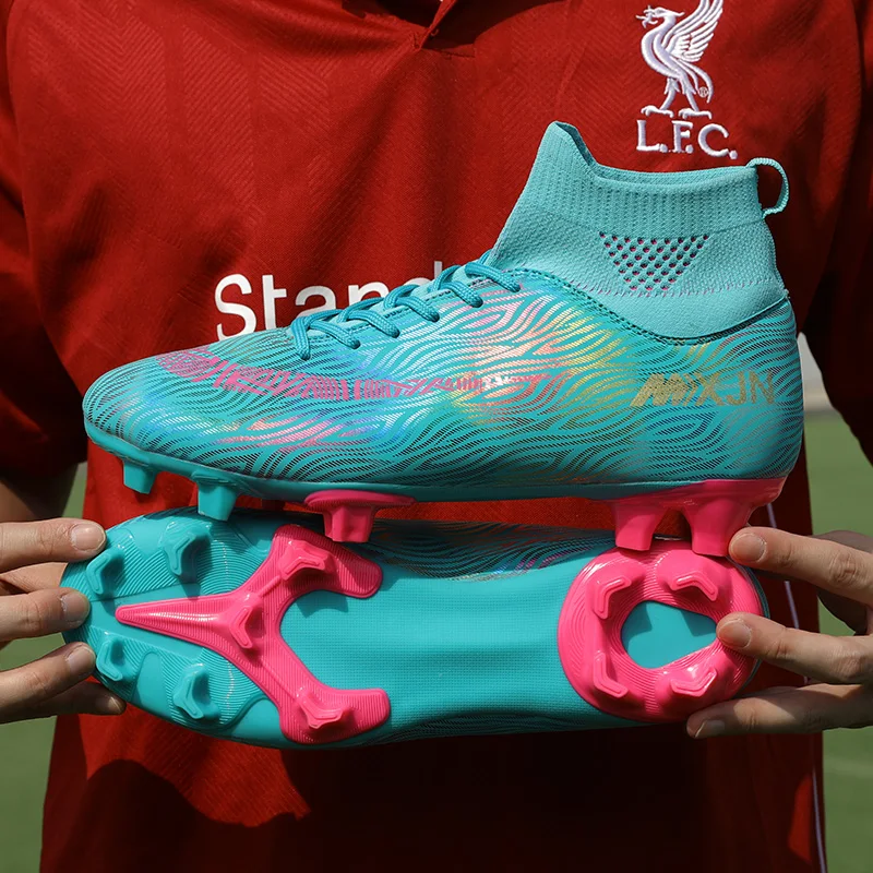 Online FG / TF Dipaku Sepak Bola Sepatu Indoor Sepak Bola Futsal Sepatu Orangtua-anak Sepatu Olahraga Pria Tinggi Pergelangan Kaki Sepak Bola Ukuran Sepatu 35 -45