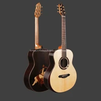 full solid guitarelectric 36 solid spruce topsolid rosewood bodytravel guitar with pickup 20mm cotton bagcupids arrow