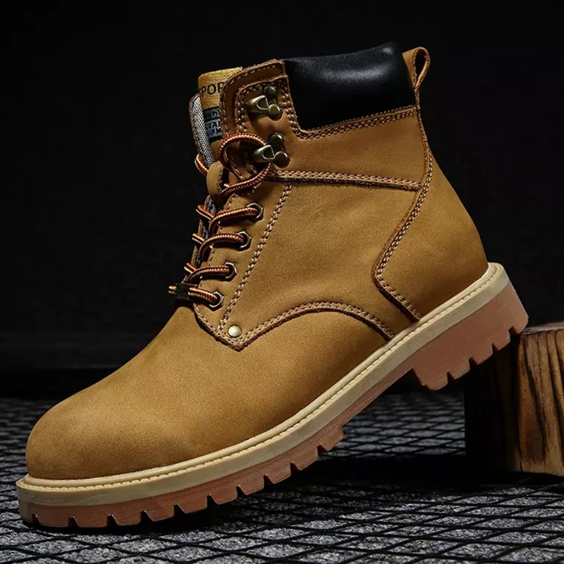 

Genuine Leather Men Boots For Ankle Boots Ankle Winter Boots Water Proof Tactical Military Boots Hiking Shoes Men Winter Shoes