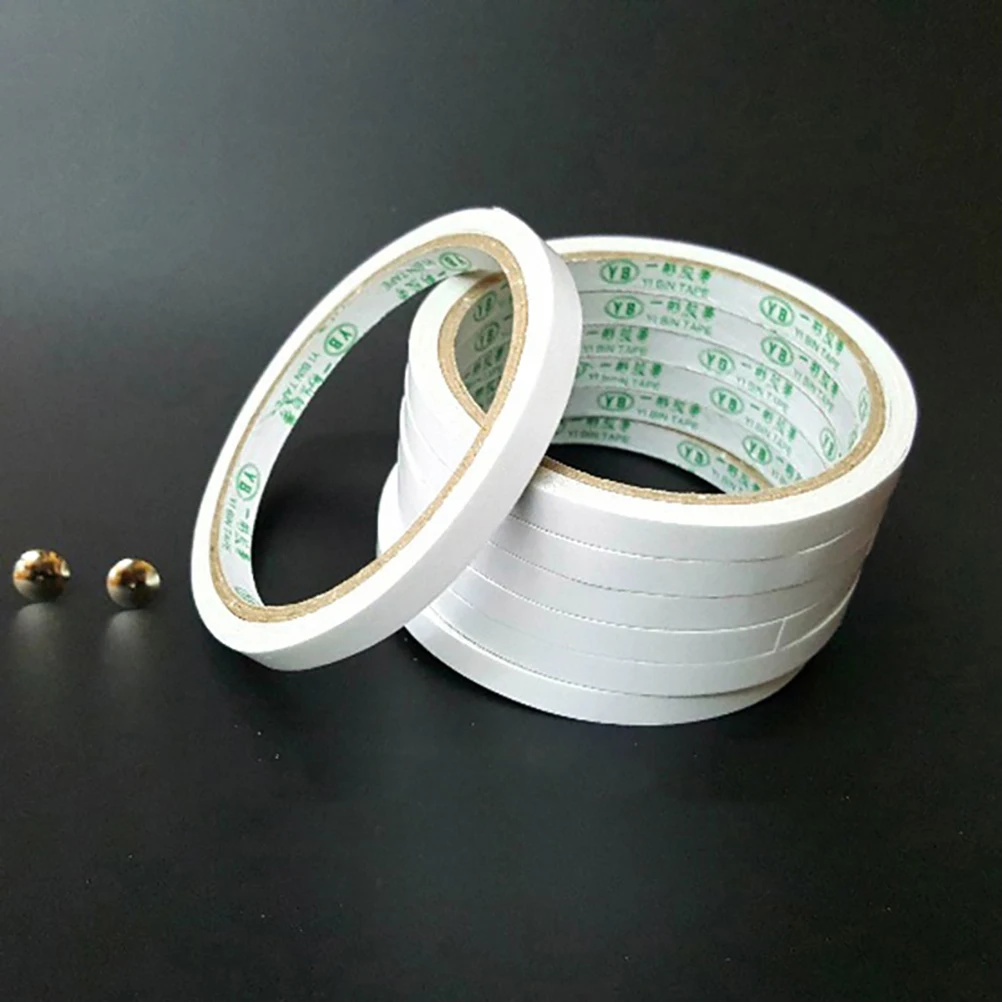

10Pcs 0.5x800cm Double-Sided Adhesive Tape for Arts Crafts Photography Scrapbooking Wrapping Office School Stationery Supplies