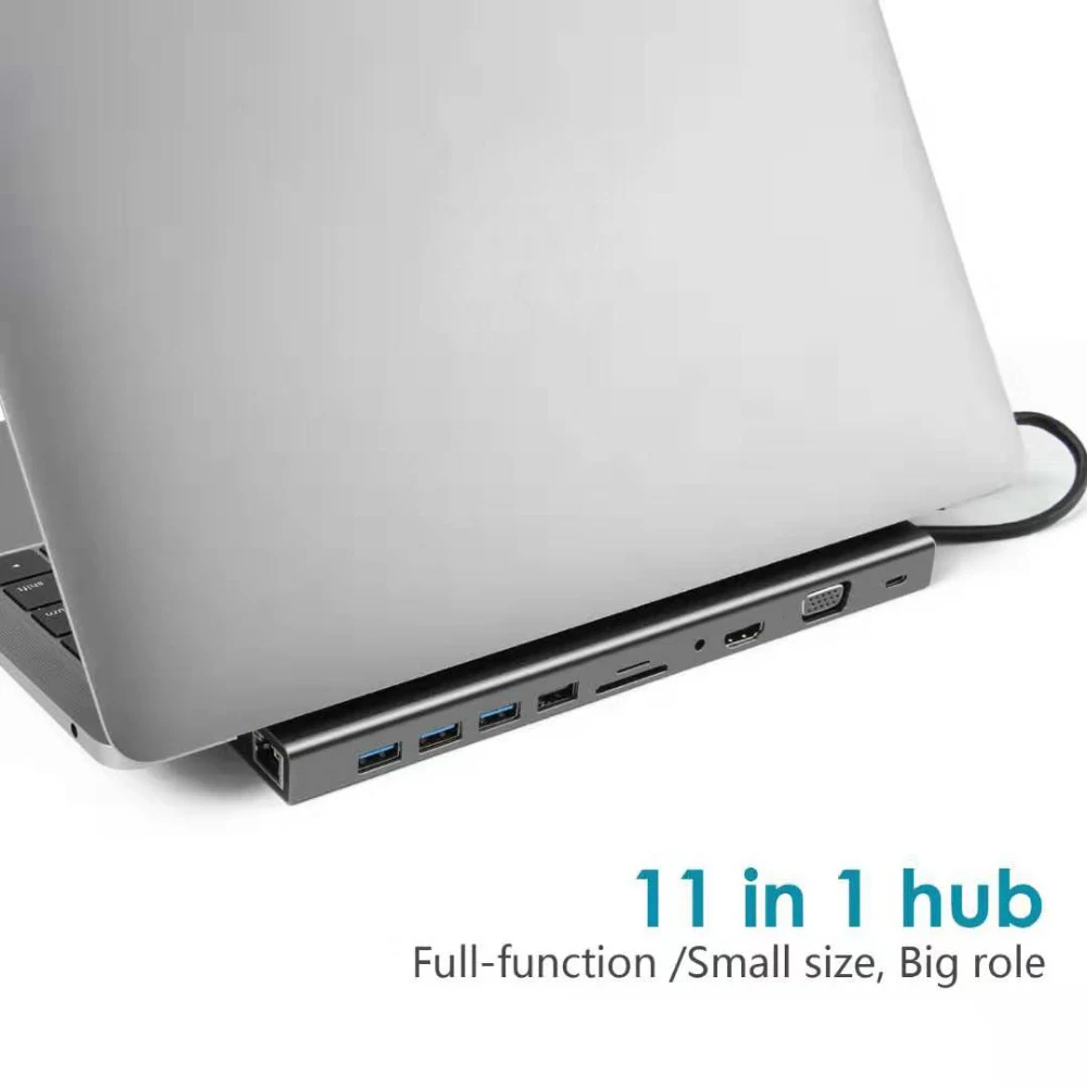 Устройство для чтения карт памяти DeepFox 11 в 1 концентратор USB C к HDMI VGA Lan 3 0 порты SD/TF