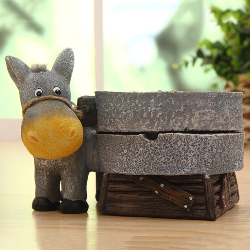 

Creative Ashtray Living Room Coffee Table Ashtray Donkey Ashtray Creative Resin Ashtray With Lid Home Craft Decoration