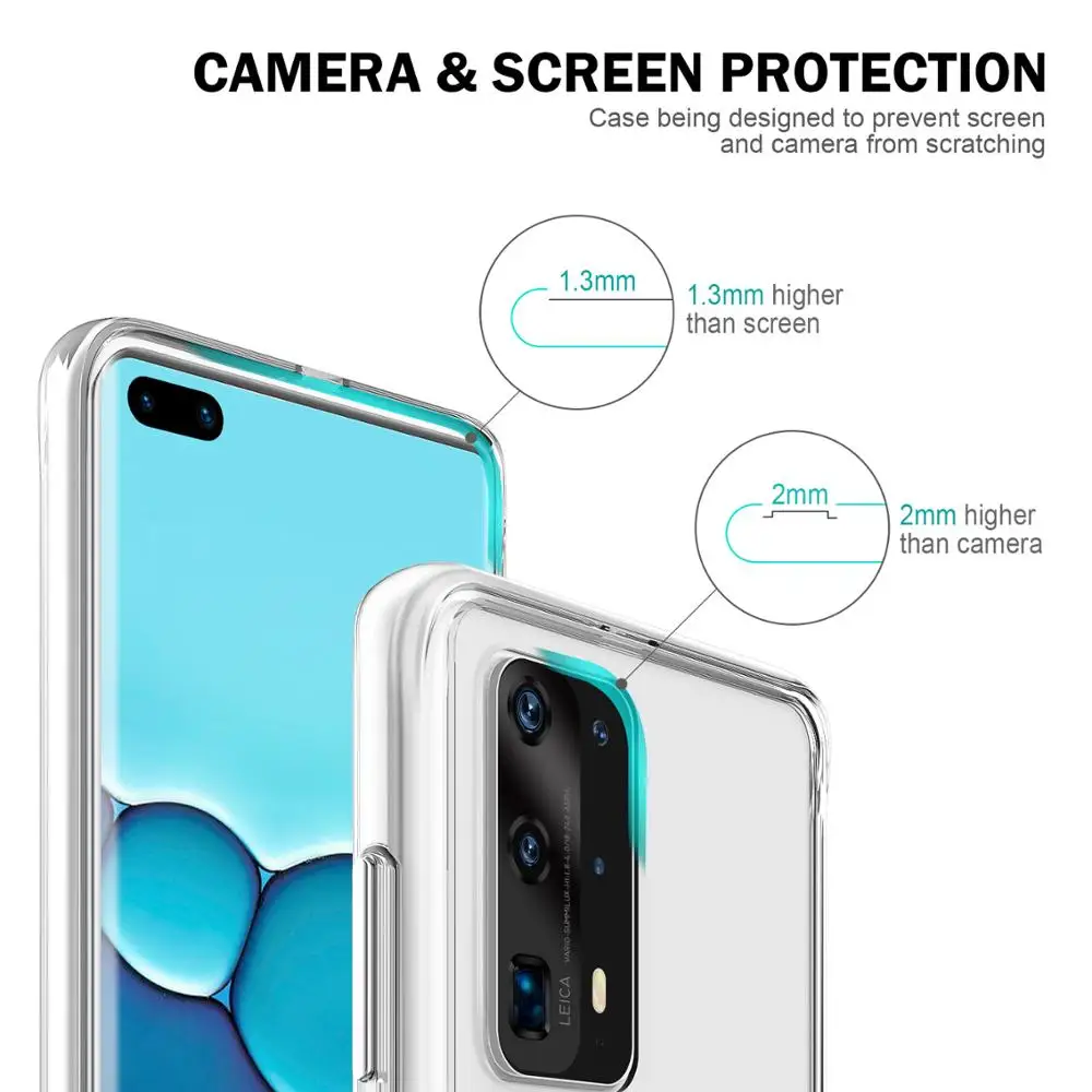 

Shockproof Full Clear Case For Huawei P40 P30 Pro Mate 40 Pro Plus Y5P Y6P Y7P Space Series Acrylic Armor P40 Pro Cover