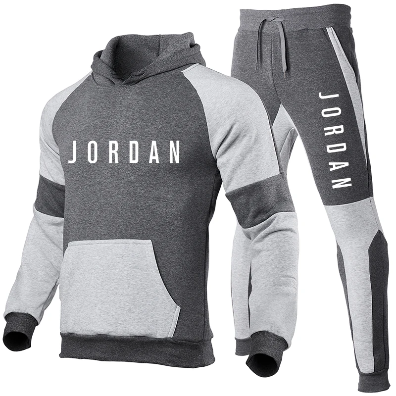 

Men Winter 2021 NewTracksuit Male Hoodie And Pants Two Piece Fitness Pullover Sweatshirt Set Casual Sportswear Running Suit