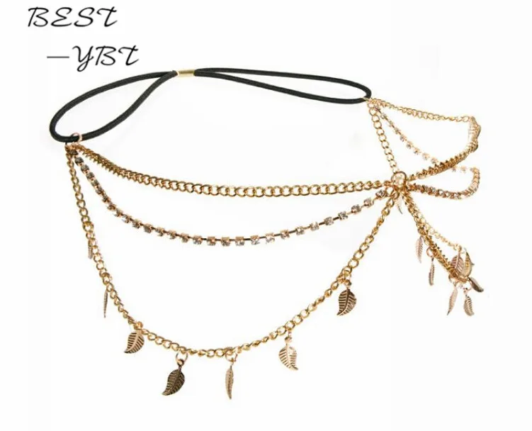 Ободок для волос в виде листьев и чашек|headwear women|crystal headbandhair acessories |