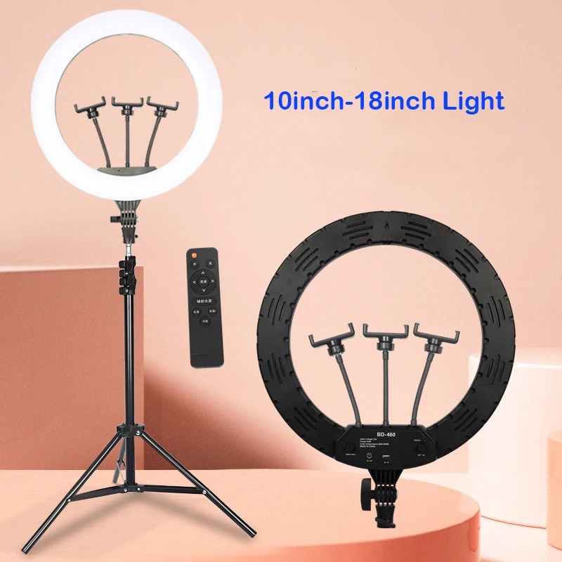 

6-18inch Dimmable LED Selfie Ring Light for Makeup Video Live Ring Lamp Photographic Lighting Vlog/Live Stream