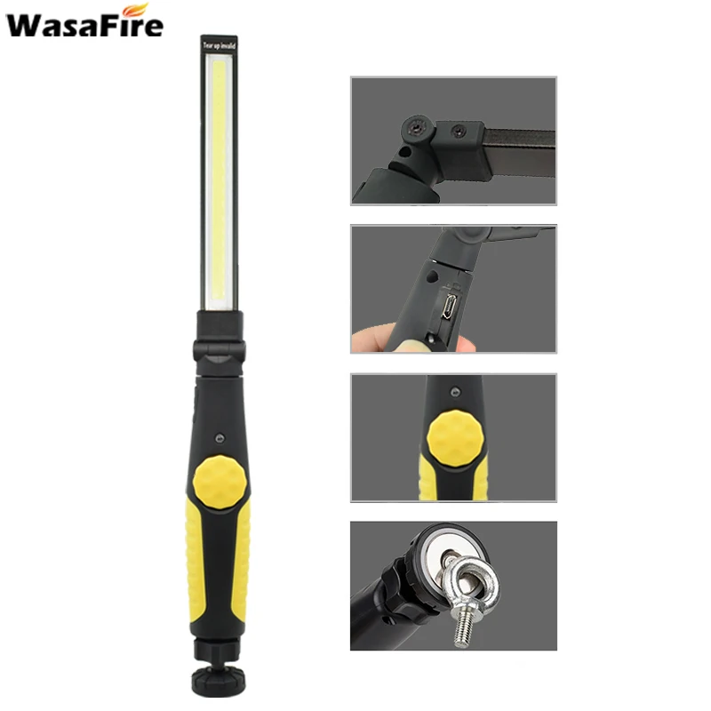 WasaFire USB Перезаряжаемый многофункциональный фонарик COB светодиодный Рабочий