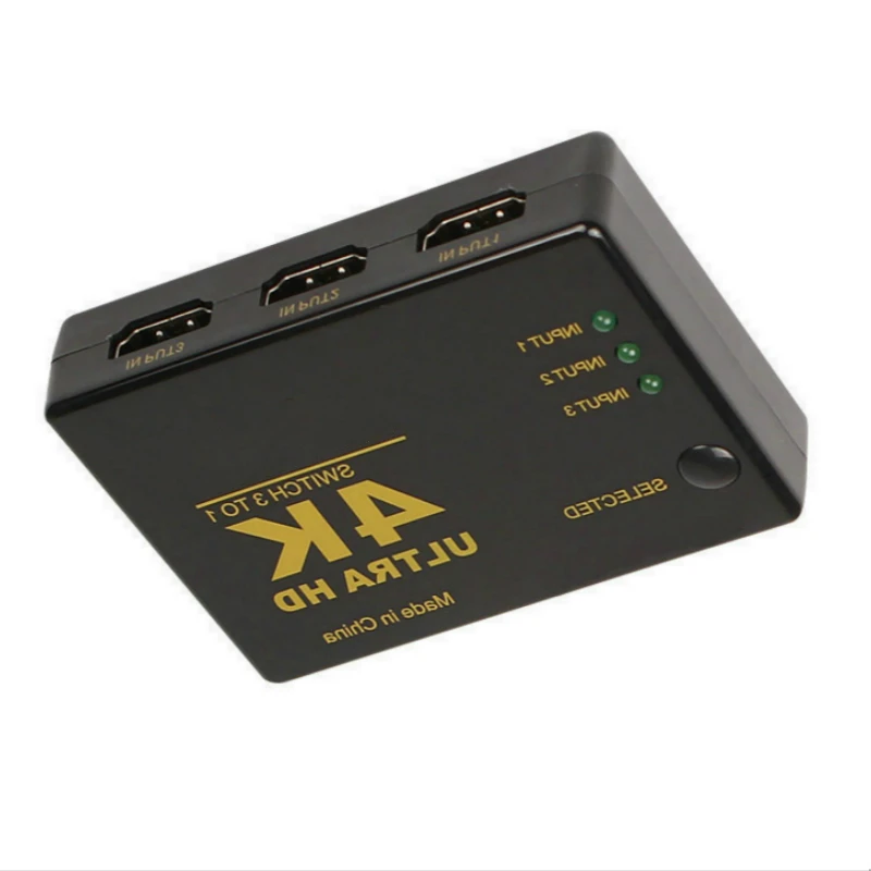 Мини HDMI совместимый переключатель усилителя с 3 портами 4K * 2K сплиттер Box Ultra HD для