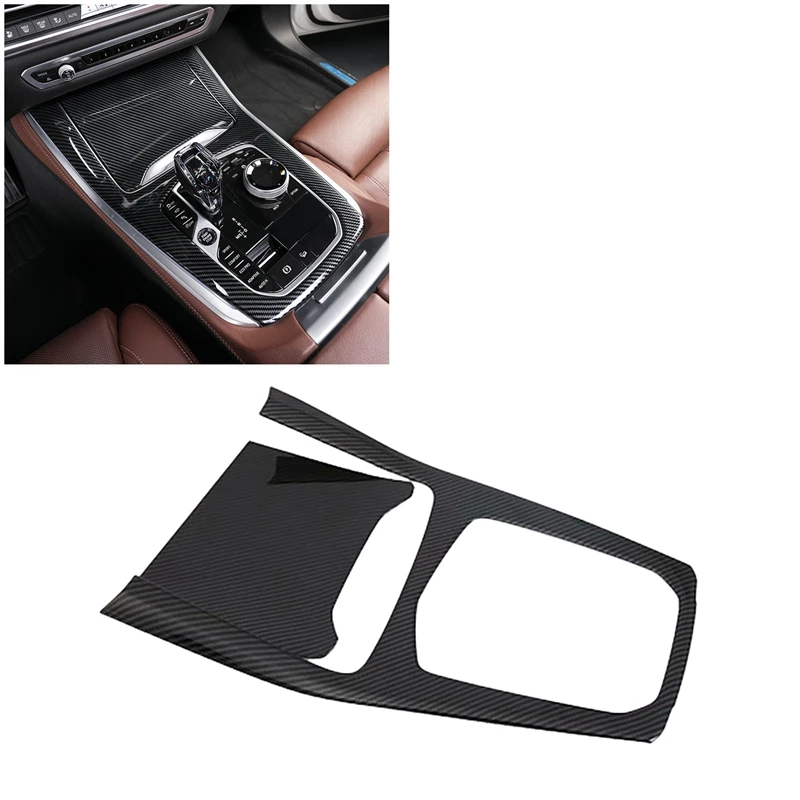 

Auto Carbon Fiber Central Gear Panel Control Panel Decal Interior Modification for-BMW X5 G05 2019-2021