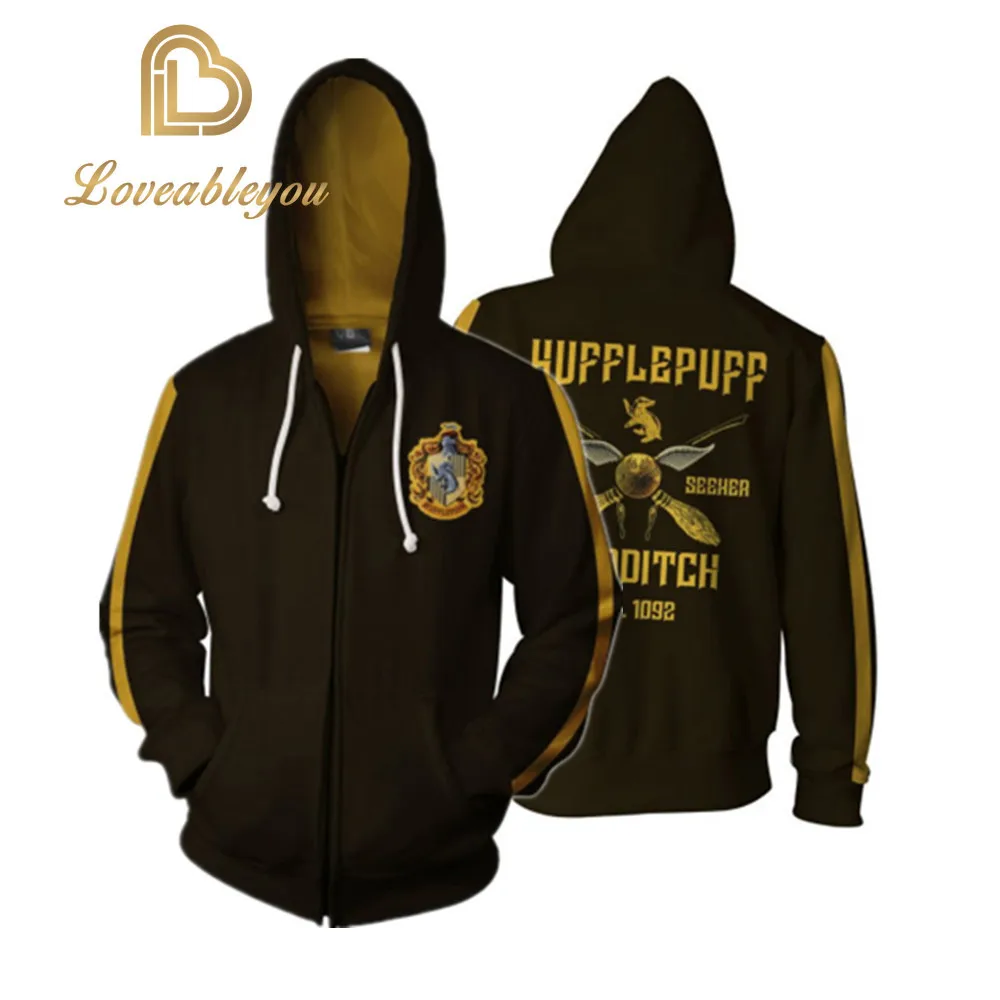 Wizardry Gryffindor Slytherin Ravenclaw косплей костюм для мужчин и женщин толстовки пуловер Trackusits Повседневная куртка на молнии