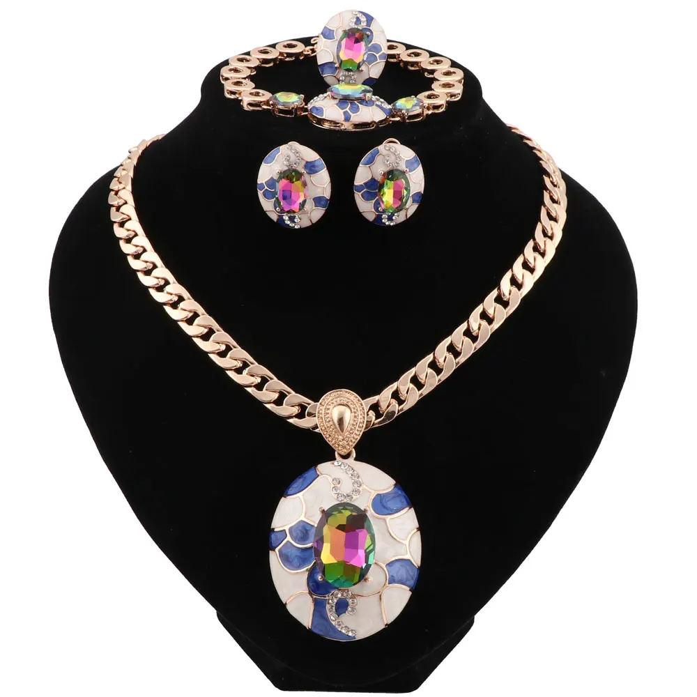 Женские винтажные Ювелирные наборы CYNTHIA элегантное подвесное ожерелье серьги