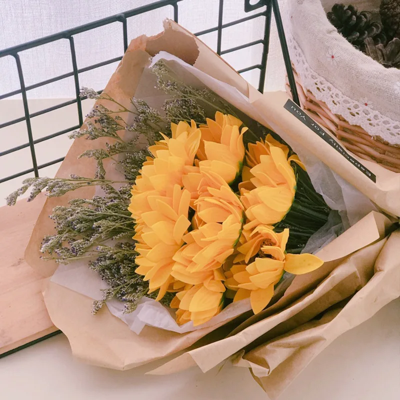 Сушенный цветочный мыло-Подсолнух букет украшения дома Букеты Свадебные