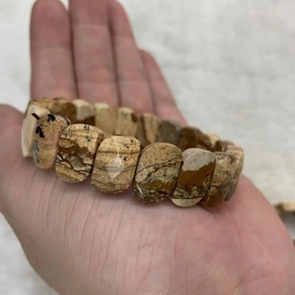 Браслет из натурального камня с бусинами яшмы | Украшения и аксессуары