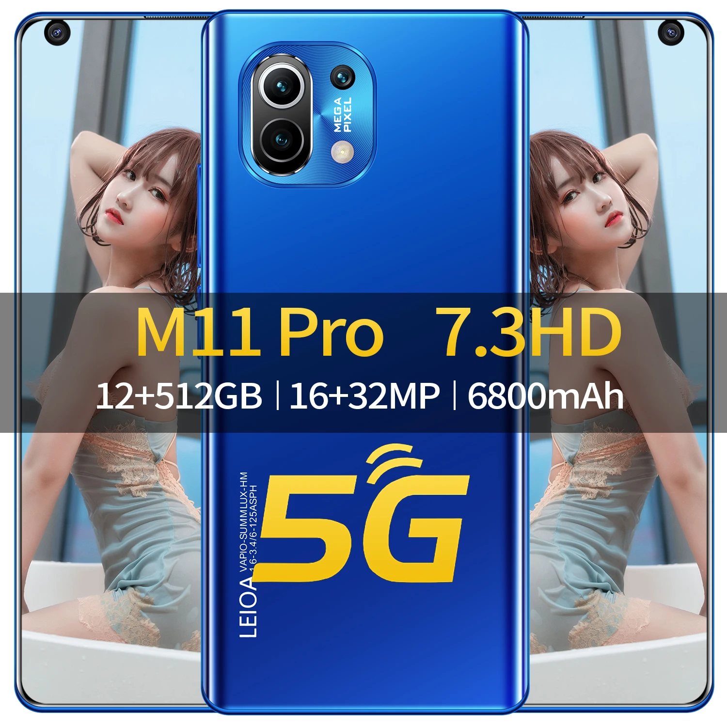 

Smartphone XIO M11PRO Snapdragon888 Deca Core Sansumg 7.3Inch Big Screen Cellphone Global Version 12G+512G Dual SIM Mobile Phone