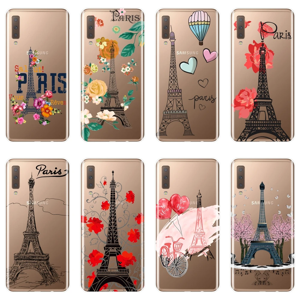 Чехол для телефона с Эйфелевой башней Samsung Galaxy A6 A8 Plus 2018 силиконовая Мягкая задняя