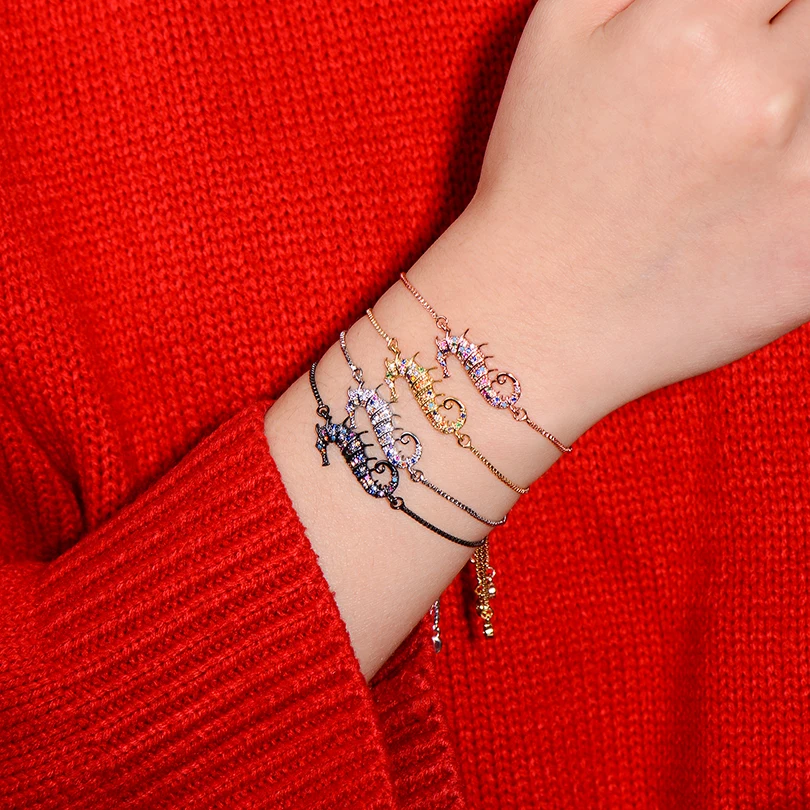 Женский браслет-цепочка Pipitree модный браслет из фианита и гиппокампа с