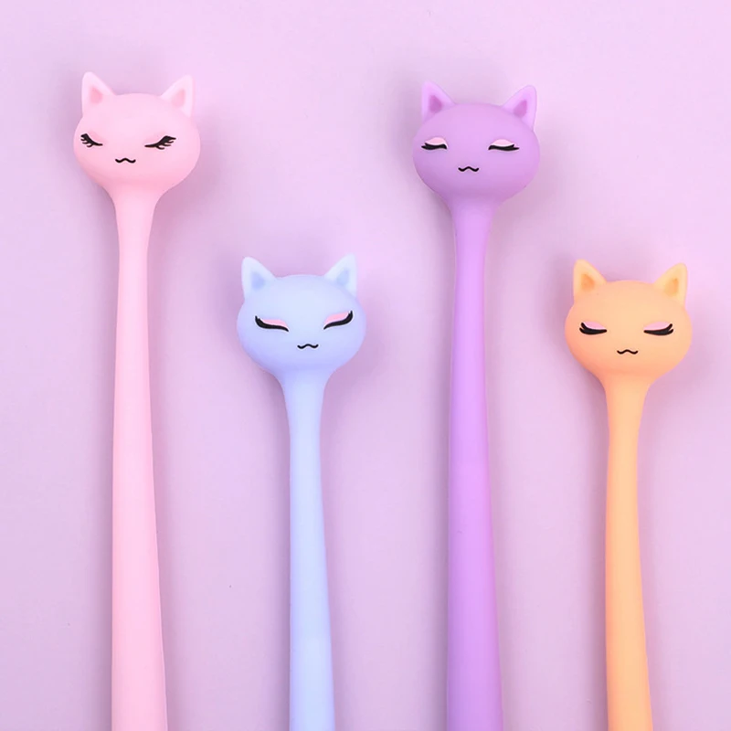 

24 шт./насыпь, креативный оригинальный кавайный милый карандаш, розовый кот, забавный, обратно в школу, крутые синие чернила, шариковая ручка, ...