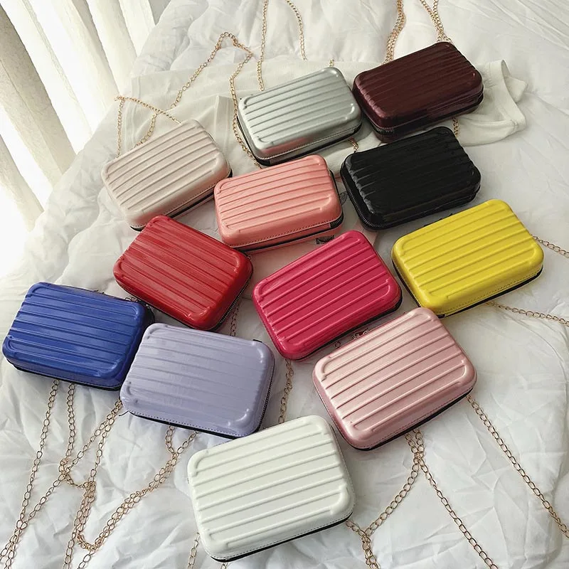 2019 New personality Women mini luggage suitcase fashion Luggage Bag Soft Shell Square Handbag women Purses And Handbags O66 | Багаж и