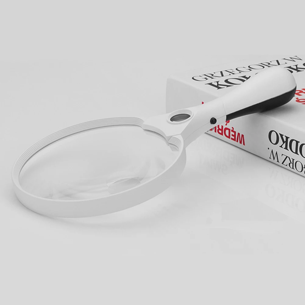 

3 Mirrors 3 LED 137 Mm Map With Light Pocket Lens Handheld Optical Magnifier Reading Magnifying Glass Large Mirror Portable