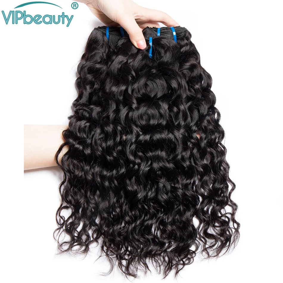VIPbeauty индийские волнистые Волосы remy наращивания натуральные кудрявые пучки волос 3 шт. натуральный Цвет 1B могут быть окрашены