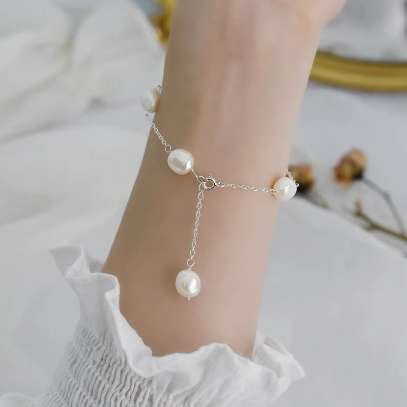 Женский браслет ASHIQI из натурального пресноводного жемчуга в стиле барокко