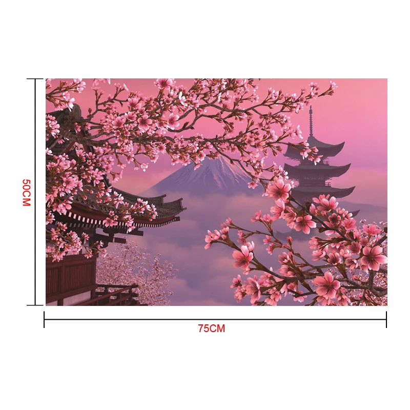 Пазл развивающий из 1000 деталей для взрослых и детей пейзаж Fuji Sakura Cherry Blossom|Пазлы| |