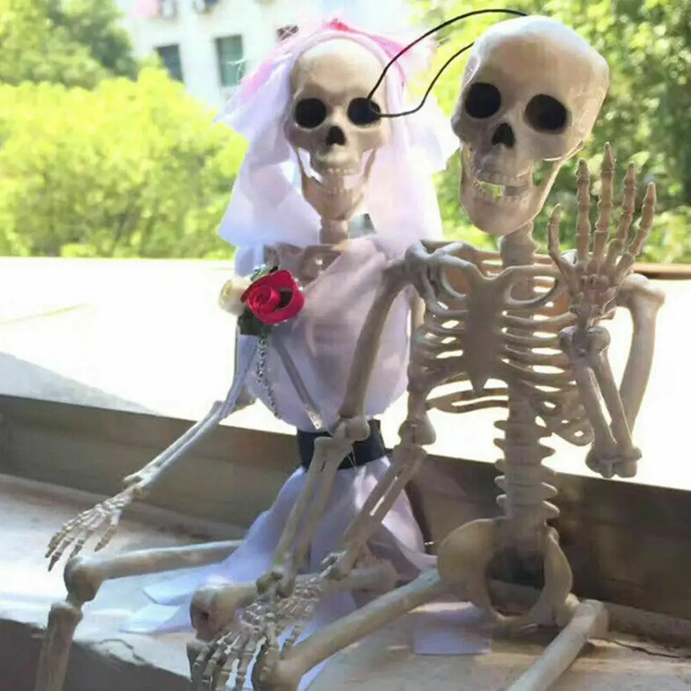 

Новинка 1 шт. реалистичный Скелет из человеческих костей пластиковый шарнирный ужас Хэллоуин Рождество Животное Скелет украшение Хэллоуин