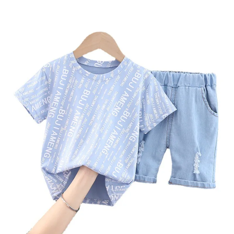 

New Summer Baby Boys Clothes Girls Letter T-Shirt Shorts 2Pcs/Sets Infant Sport Casual Costume Children Clothing Kids Tracksuits
