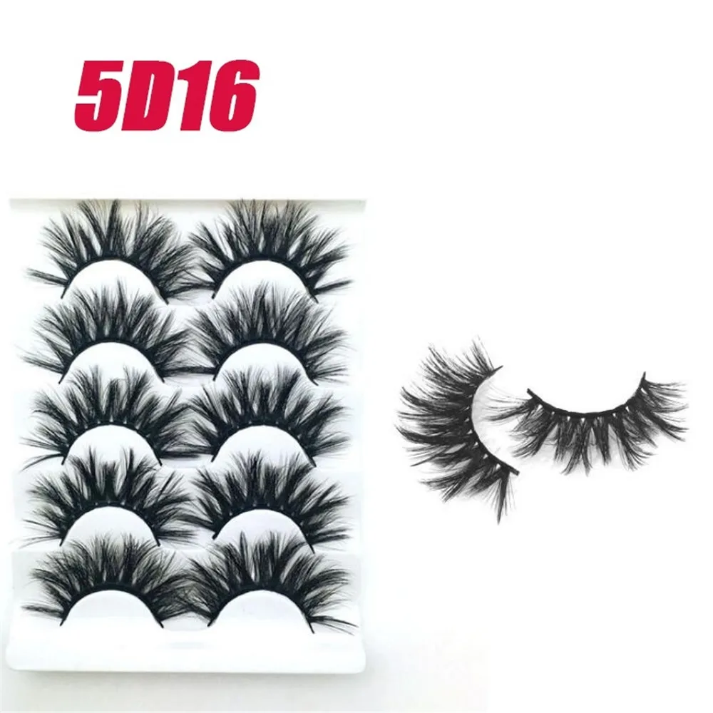 

5 Pairs 5D Natural False Eyelashes Fake Lashes Long Makeup 3d Mink Lashes Eyelash Extension Mink Eyelashes for Beauty Makeup