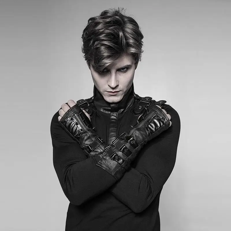 Панк Rave мужские стимпанк Искусственные кожаные перчатки WS-278SSM | Аксессуары для