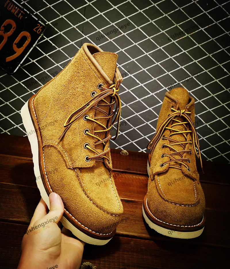 

Avfly YQF875 Size 35-49 Super Quality Genuine Cowhide Suede Leather Handmade Goodyear Welted Boots Special Colours Custom Made
