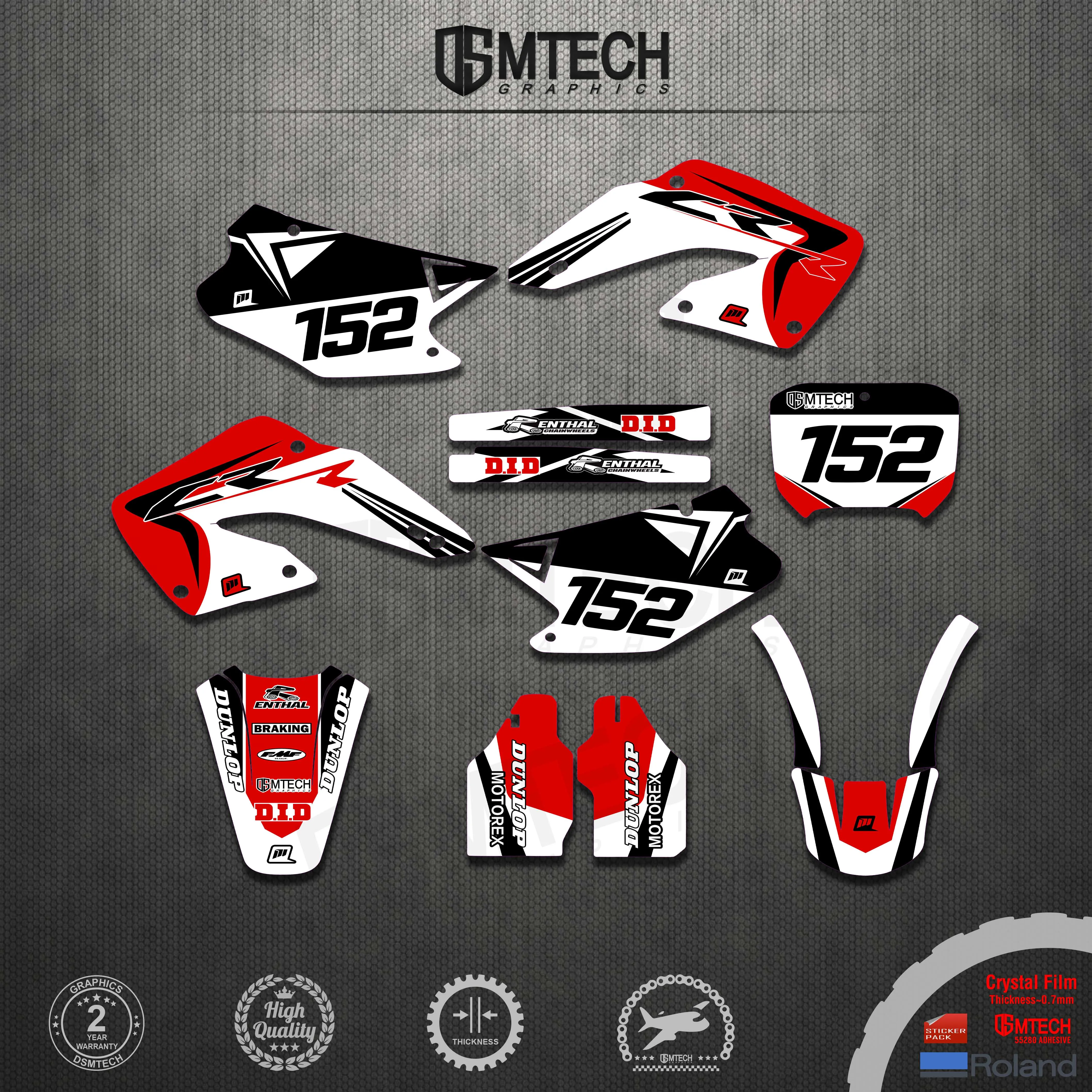 DSMTECH GRAPHICS Personalised Stickers Motorcycle Decos Kits For Honda CR250  CR125  2000 2001 125 CR 250CR CR125 CR250