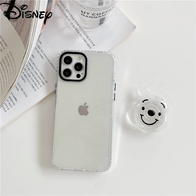 

Disney cartoon Pooh bear mobile phone case with stand for iPhone12/12promax/se/xr/xs/xsmax/7p/8p/11pro/11promax/12mini/7/8/