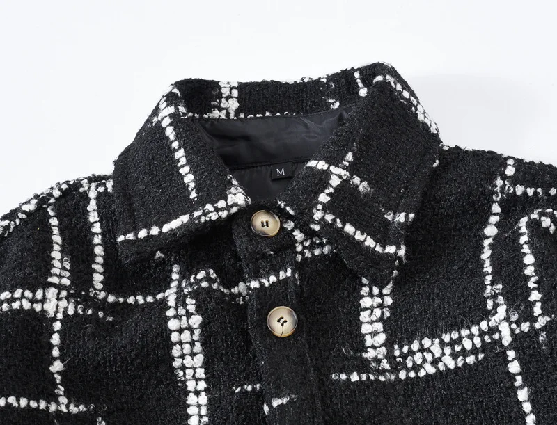 

2020 Europe America New High Street Plaid Thickened Men's Shirt Casual Fashion Hip Hop Long Sleeve Lapel Men's Clothing