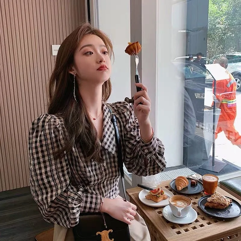 Южная Корея 2021 французский топ с пышными рукавами комплексный Rac | Женская одежда