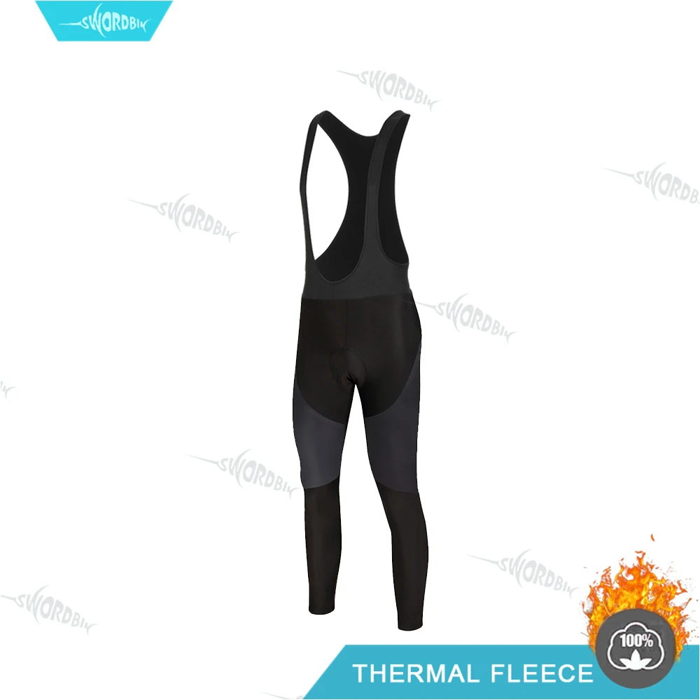 Black Bib pants Зимнее платье с длинными рукавами Велосипедная форма Aleing Pro велосипедной команды Джерси комплект Для мужчин MTB Термальность флисовая Зимняя дорога езда на велосипеде шорты для маленьких мальчиков, раздел-одежда для детей; футболки Ciclismo - Цвет: Black Bib pants