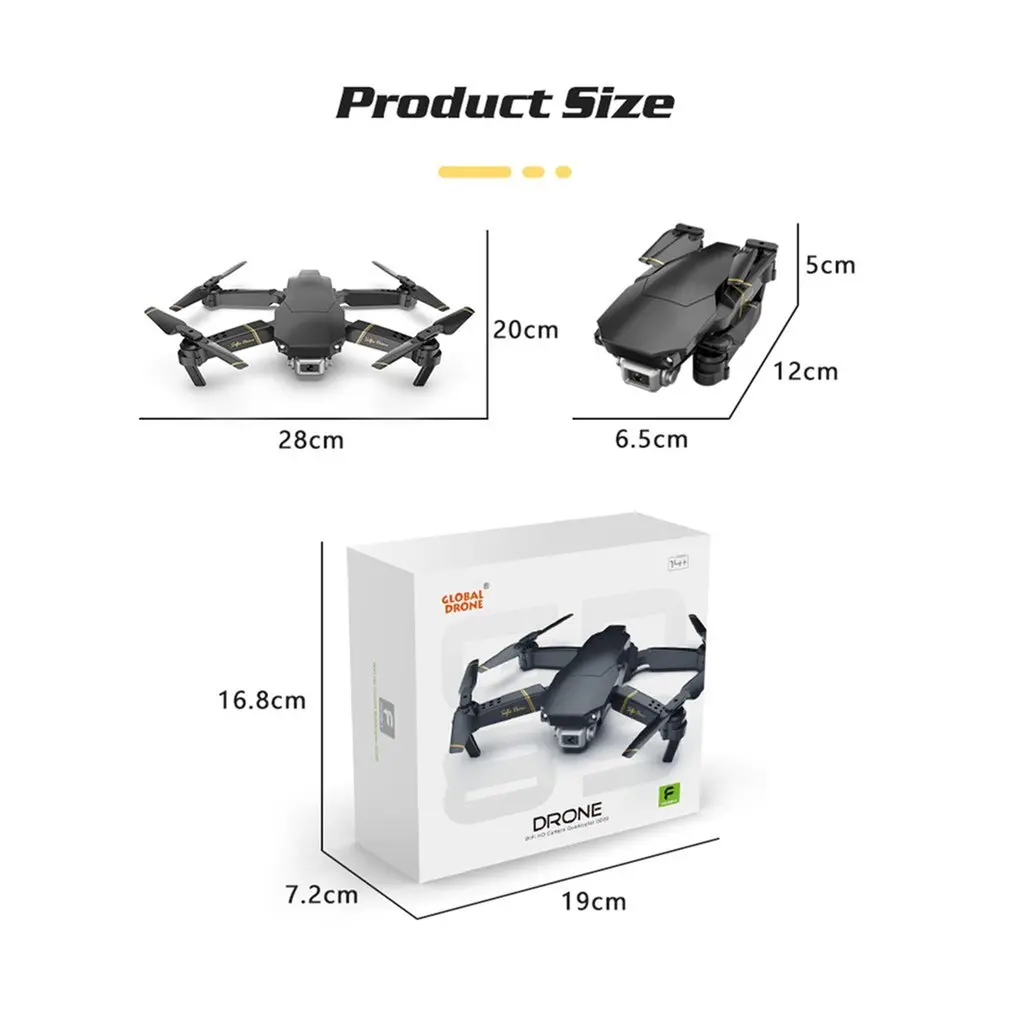 

GD89 WIFI FPV Foldable Arm RC Drone with 480P/1080P HD Camera 15 Minutes Flight Time Alitute Hold Mode Aircraft VS E58 MAVIC 2