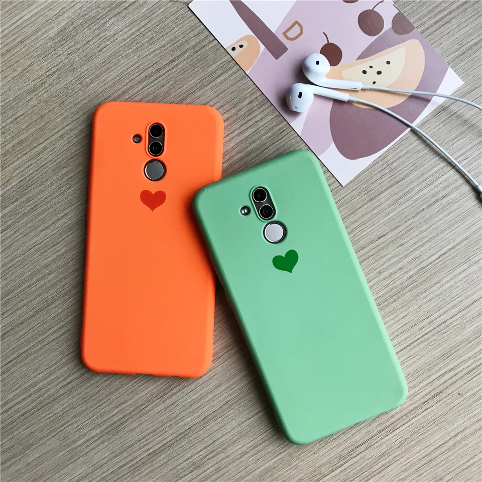 Cute Love Heart Liquid silicone Case For Huawei Mate 20 30 Lite 10 9 P30 Pro P20 P10 Cover TPU Soft Caso Funda for Nova 5 5i 4 3 |