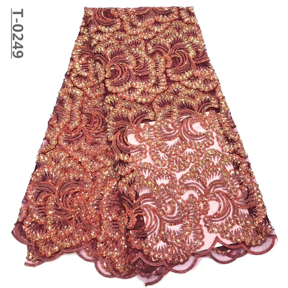 African Sequins Lace Fabric 2019 High Quality Embroidery Nigerian For Women French Mesh | Дом и сад