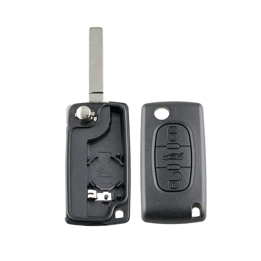 

2019_New 3 Button Replacement Fob Key Case Uncut Blade For Peugeot 207 307 407 308 607 For Citroen 3 Button Without Slot