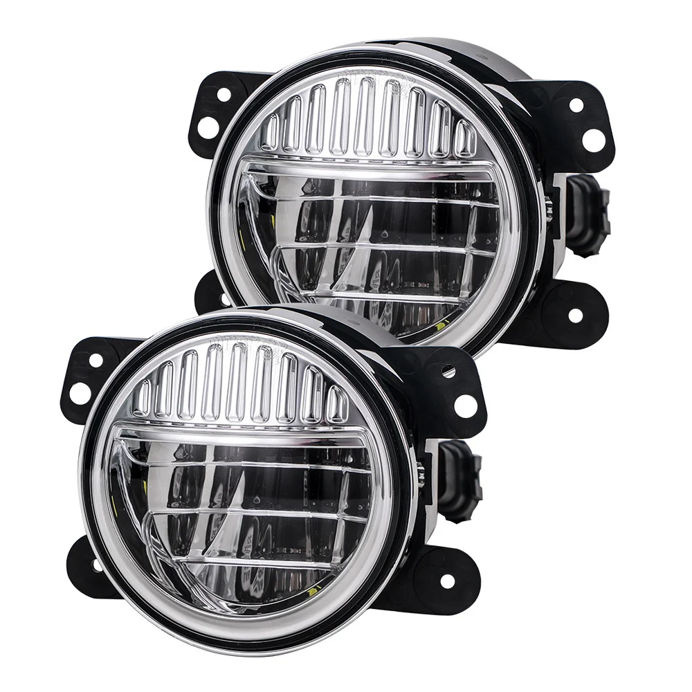 

2psc 4 inch LED Fog Lights Daytime Runing Light For LАDА Vеstа Nivа Urbаn Fоrd Fосus 2 3 MK2 Jeep Wrangler Smile Design Fog Lamp