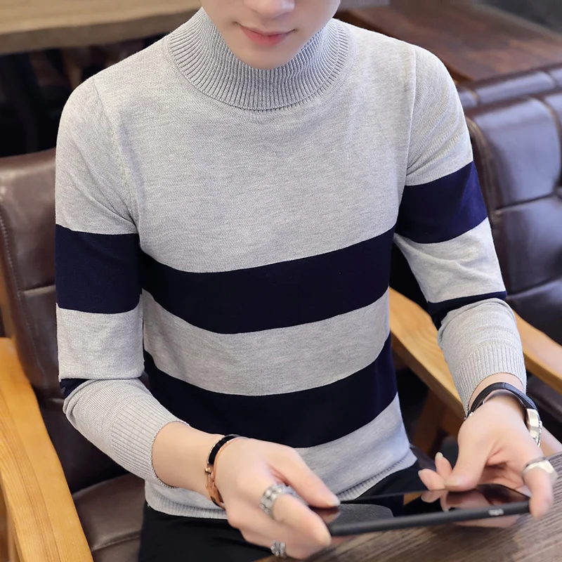 Men's Thick Turtleneck Pullover Sweater New High Collar for Men Chompas Para Hombre Fashion Slim Fit | Мужская одежда