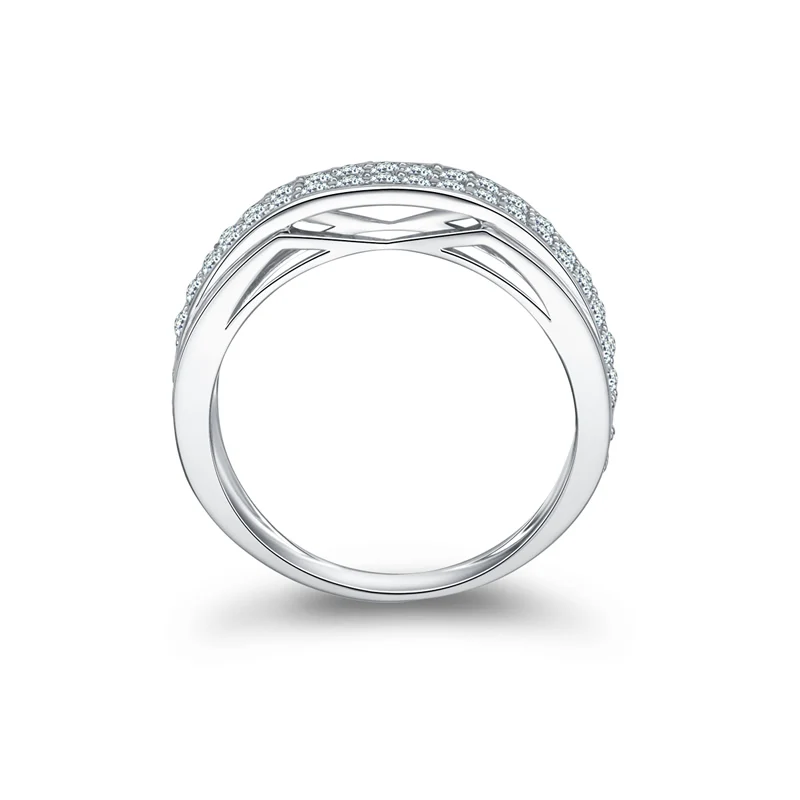 

ANZIW Trendy 925 Sterling Silver Wedding Rings Engagement Anniversary Lover Rings Birthday Party Silver Unique Jewelry Gifts